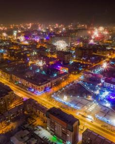 Новогодний фейерверк над Читой.  Фото: Александр Тонких