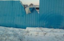 В Кыре медведь сломал забор из профлиста и залез на подворье (видео)