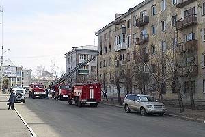 В центре Читы горит квартира