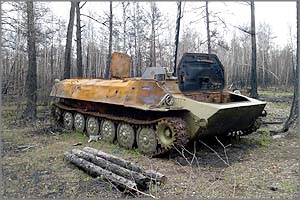 Вездеход сгорел в Ивано-Арахлейском заказнике