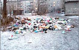 Жильцы дома на Недорезова превратили двор в помойку из-за отсутствия контейнера