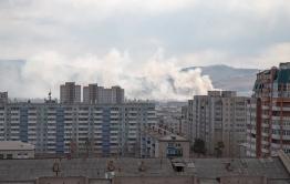 В Чите горит рынок «Мегастрой»