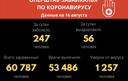 В Забайкалье за сутки выявили 247 случаев заражения коронавирусом