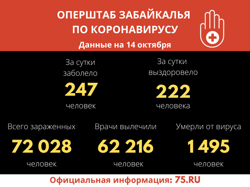 В Забайкалье выявили  247  новых случаев заражения коронавирусом за сутки