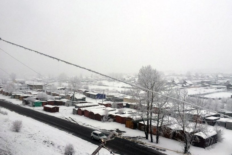 Первый снег выпал в Забайкалье (видео)