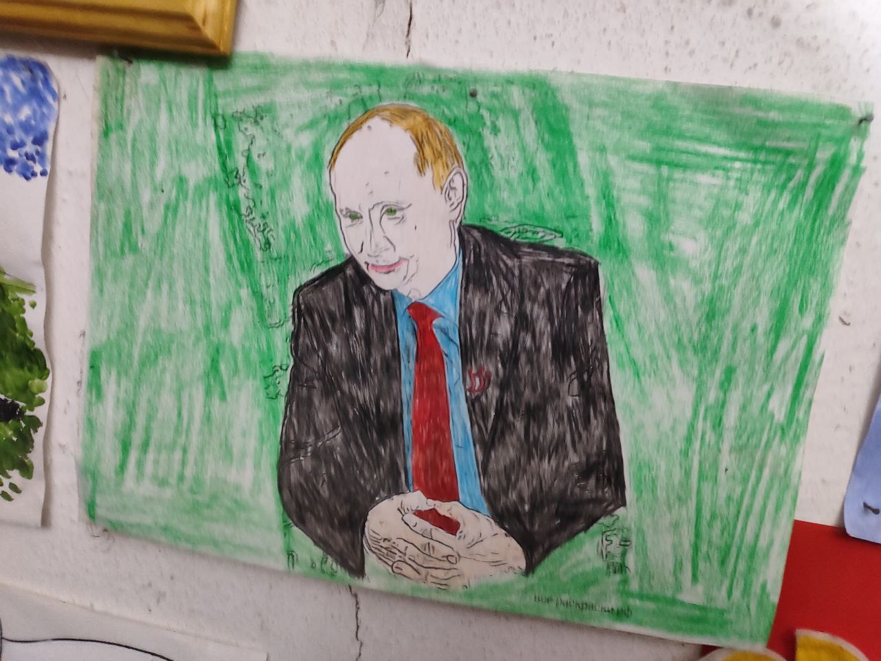 Дети Донбасса рисуют котиков, Путина и даже Медведева. Село Петровское, Старобешевского района ДНР.