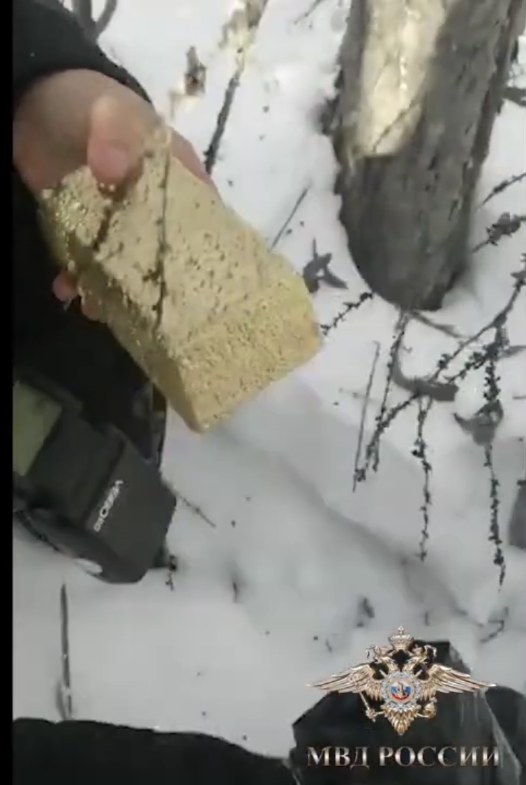 Забайкальцы, которые украли золото, закопали его в снегу. Видео.