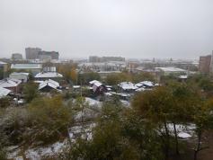 В Чите выпал первый снег-2022. 26 сентября, центр города.