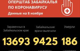 Хроники коронавируса в Забайкалье на 8 ноября: 242 заразились, четверо умерли