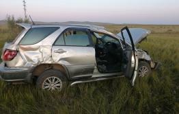 В  Оловяннинском районе водитель Toyota Harrier съехал с дороги и перевернулся
